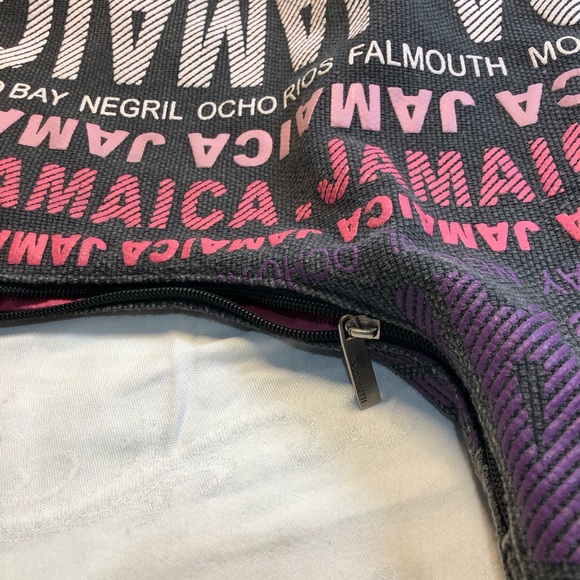 Robin Ruth Cloth Jamaica Shoulder Hobo Tote Black Pink - Picture 4 of 13